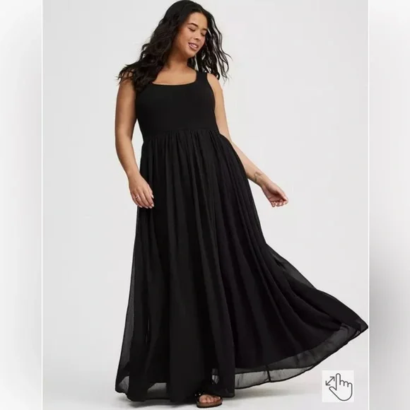 Torrid Textured Chiffon Floor Dress - Picture 1 of 11